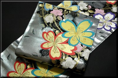 画像2: ■「高島織物謹製」 引箔 銀地 桜 振袖に最適な 袋帯■
