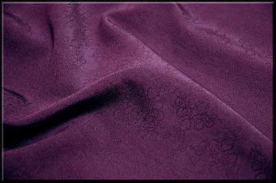 画像3: ■「秦流舎」 御召機の伝 西陣織 お召し 紫地 ふくれ織 地模様 色無地 着尺■