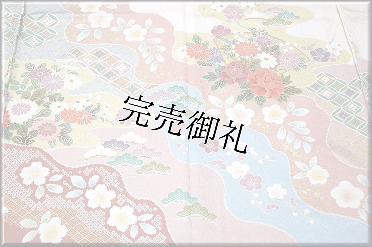 画像5: ■金彩加工 豪華絢爛 薄ベージュ色 丹後ちりめん 訪問着■ (5)