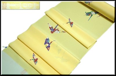 画像1: (訳ありアウトレット品)■可愛い折鶴柄 丹後ちりめん 小紋■