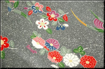 画像3: (訳ありアウトレット品)■タタキ染め 花柄 スコッチガード加工済 小紋■