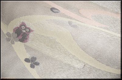 画像3: ■「田中義織物」謹製 フクロウ柄 正絹 夏物 絽 袋帯■