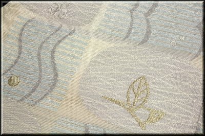 画像3: ■「田中義織物」謹製 生成り 銀糸 モダンでお洒落な 正絹 夏物 絽 袋帯■