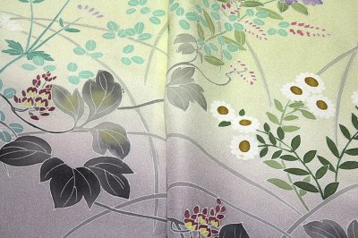 画像3: (訳ありアウトレット品)■日本の美 「加賀物語」 タタキ染め 花模様 訪問着■