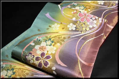 画像1: ■華やかボカシ 桜柄 振袖にも最適な 袋帯■