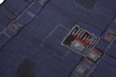 画像3: ■手縫い仕立て付き 「くぼた」 古代染色純泥染 泥藍染 本場大島紬 ７マルキ 紬■