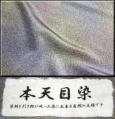 画像3: ■本天目染 見事なボカシ タタキ風 日本の絹 丹後ちりめん使用 小紋■