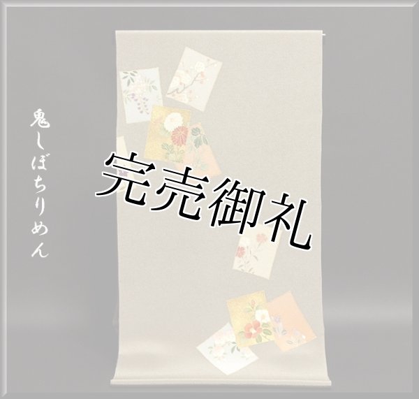 通産大臣賞受賞 鬼しぼちりめん 浜縮緬使用 手描き 刺繍入り 付下げ