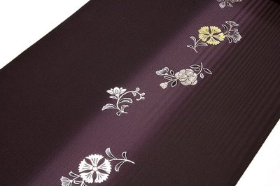 画像1: ■「日本の絹 丹後ちりめん 似せ紫」 煌びやかで豪華な 金彩銀彩加工 小紋■