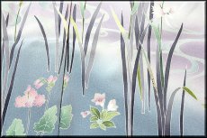 画像5: ■本加賀友禅の巨匠 染め師 「寺西 英樹」作 【サギ草と野辺の花】 訪問着■ (5)