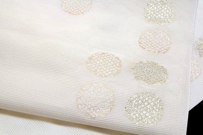 画像3: ■「佐々木染織」謹製 白地 雪輪 夏物 絽 名古屋帯■