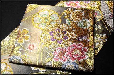 画像2: ■「大光謹製」 花模様 振袖に最適 豪華 正絹 袋帯■