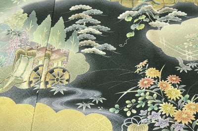 画像2: ■「源氏物語 千年紀 平安絵巻図」 日本の絹 丹後ちりめん 訪問着■