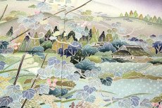 画像4: (訳ありアウトレット品)■京染元「花工房」 花景色 本染め 浜ちりめん 落款入り 訪問着■ (4)