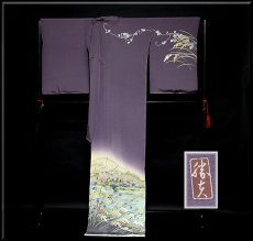 画像2: (訳ありアウトレット品)■京染元「花工房」 花景色 本染め 浜ちりめん 落款入り 訪問着■ (2)