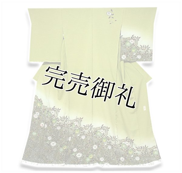 wasou訪問着一覧D285  訪問着　落款　丹後ちりめん　正絹　着物　袷　しつけ糸付き未使用極美品