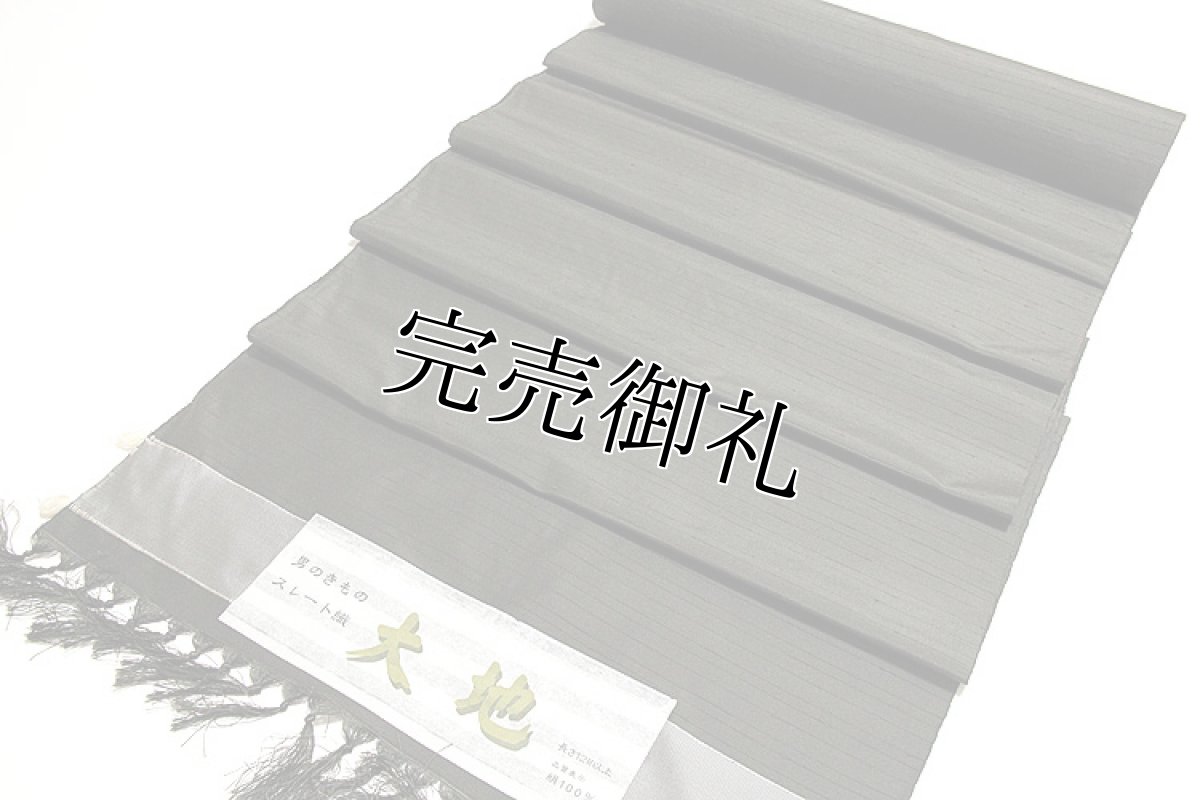 画像2: ■【スレート織】「大地」 光沢感がオシャレ 男物 正絹 紬■ (2)