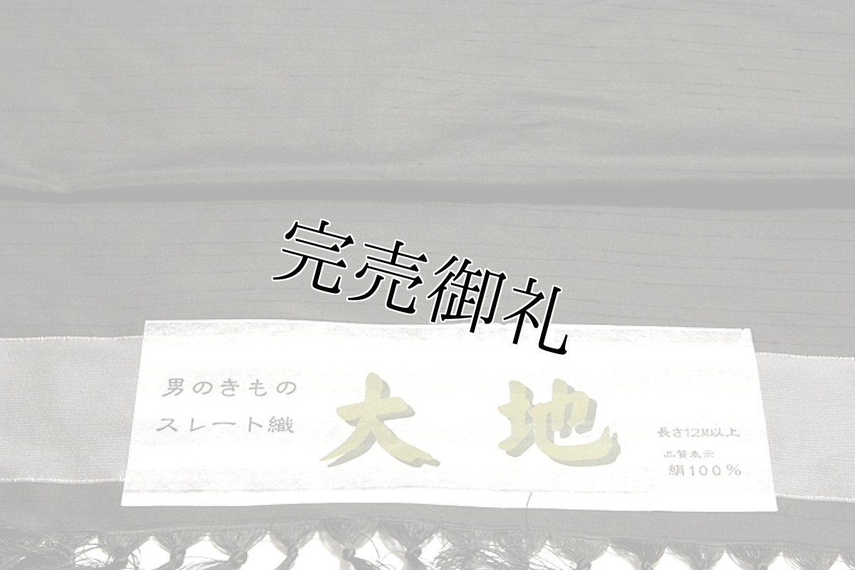 画像4: ■【スレート織】「大地」 光沢感がオシャレ 男物 正絹 紬■ (4)