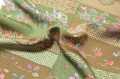画像3: ■「伝統工芸 京友禅」 花模様 絞り風柄 正絹 小紋■