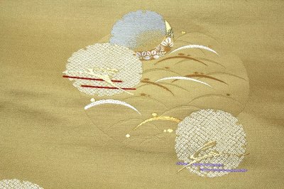 画像3: ■京都西陣「つちもと織物謹製」 ウサギに絞り風の雪輪 九寸 名古屋帯■