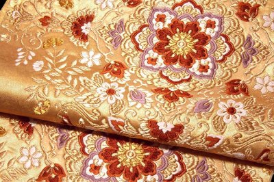 画像3: ■京都西陣織「西村和謹製」 正倉院華文様 引箔 正絹 袋帯■