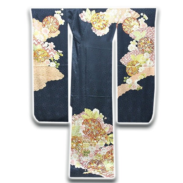 振り袖 セット 染め分け 蝶 金彩加工 刺繍入り 329 （振袖 正絹
