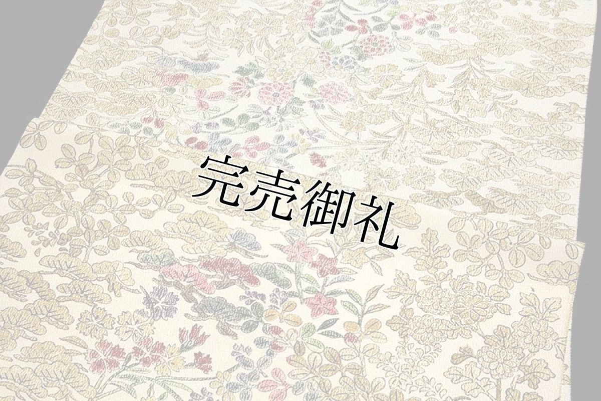 画像3: (訳ありアウトレット品)■「美浜古代ちりめん」 浜ちりめん 通産大臣賞受賞品 総柄 正絹 付下げ■ (3)