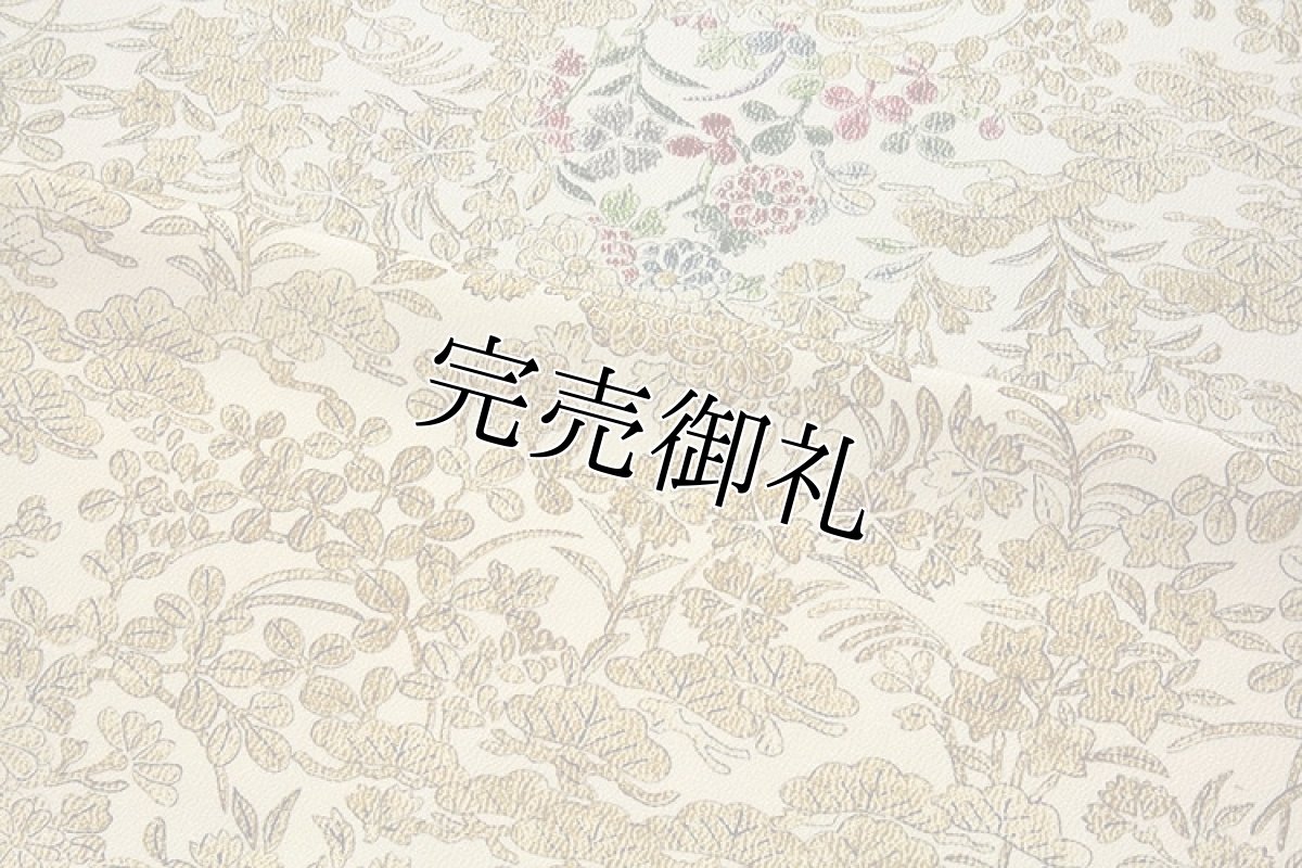 画像4: (訳ありアウトレット品)■「美浜古代ちりめん」 浜ちりめん 通産大臣賞受賞品 総柄 正絹 付下げ■ (4)