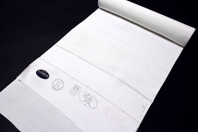 画像1: ■「五泉別織-重目駒絽」 白地 日本の絹 正絹 名門小熊 夏物 長襦袢■