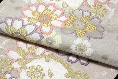 画像3: ■「京都西陣老舗-高島織物謹製」 横段 桜柄 振袖に最適 袋帯■