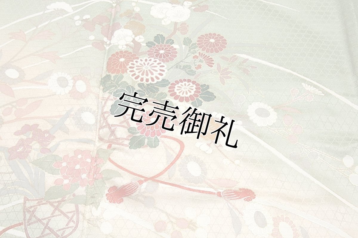 画像4: (訳ありアウトレット品)■「仕立て上がり」 金彩加工 草花模様 ボカシ 正絹 訪問着■ (4)