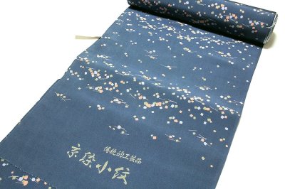 画像3: ■「伝統的工芸品-京染小紋」 紺鼠色 オシャレ 正絹 長襦袢■