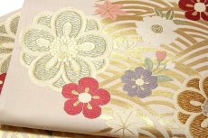 画像4: ■京都西陣「田中義織物謹製」 白色系 振袖に最適 正絹 袋帯■ (4)
