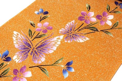 画像2: ■「四季の花木染」 タタキ染め 花柄 日本製 浴衣■