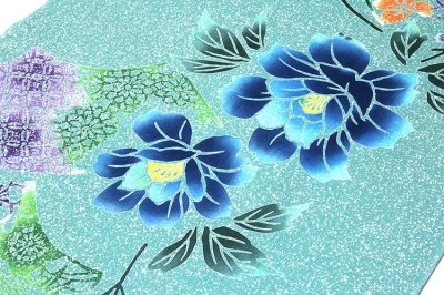 画像3: ■「四季の花木染」 タタキ染め 花模様 日本製 浴衣■