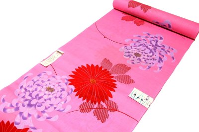 画像1: ■「日本製」 華やかでオシャレな ピンク色系 浴衣■