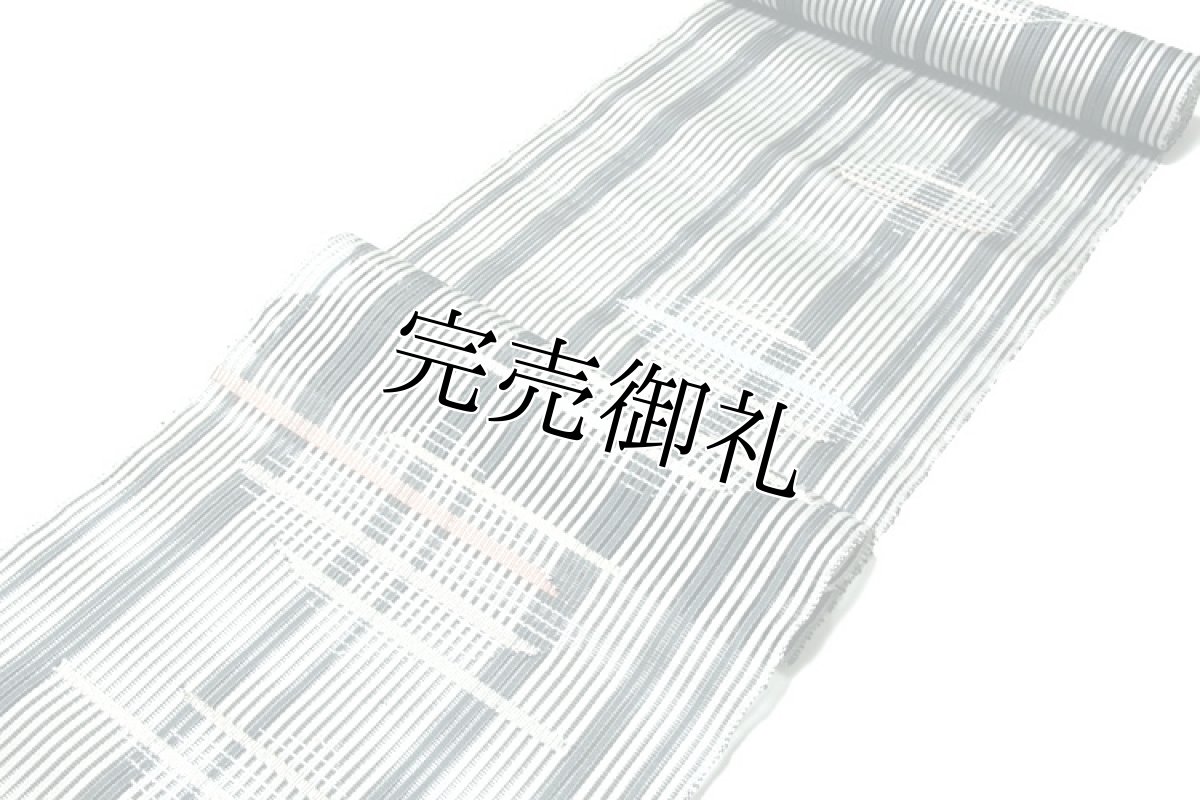 画像1: ■粋でオシャレな 縞柄 縦絽つづれ 夏物 八寸 名古屋帯■ (1)