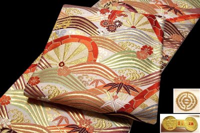 画像2: ■京都西陣「小泉政尾謹製」 フォーマルに 礼装 吉祥文様 正絹 袋帯■