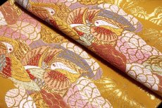 画像4: ■京都西陣「小泉政尾謹製」 おしどり 金糸 正絹 袋帯■ (4)