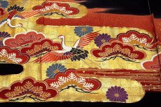 画像5: ■金彩加工 金駒刺繍 吉祥文様 本加工 浜ちりめん 黒留袖■ (5)