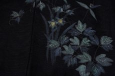画像5: ■「贅沢な紗袷」 手描き 黒地 単衣 高級 訪問着■ (5)