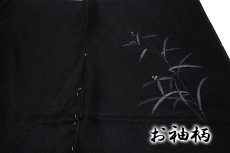 画像4: ■「贅沢な紗袷」 手描き 黒地 単衣 高級 訪問着■ (4)