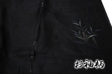 画像4: ■「贅沢な紗袷」 手描き 黒地 単衣 高級 訪問着■ (4)