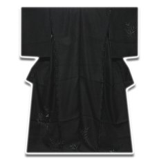 画像1: ■「贅沢な紗袷」 手描き 黒地 単衣 高級 訪問着■ (1)