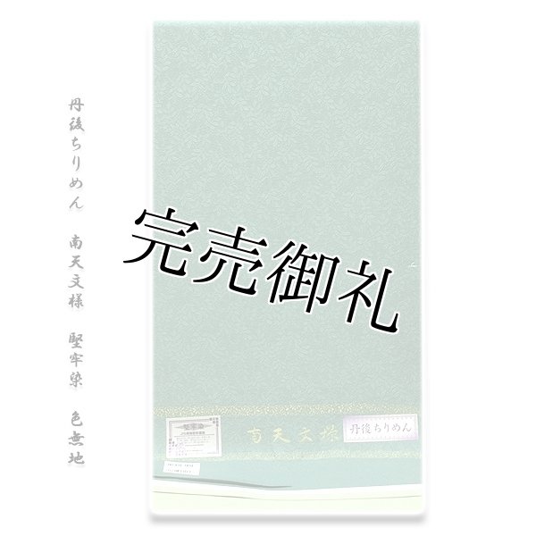 丹後ちりめん生地使用」 南天文様 堅牢染 正絹 色無地