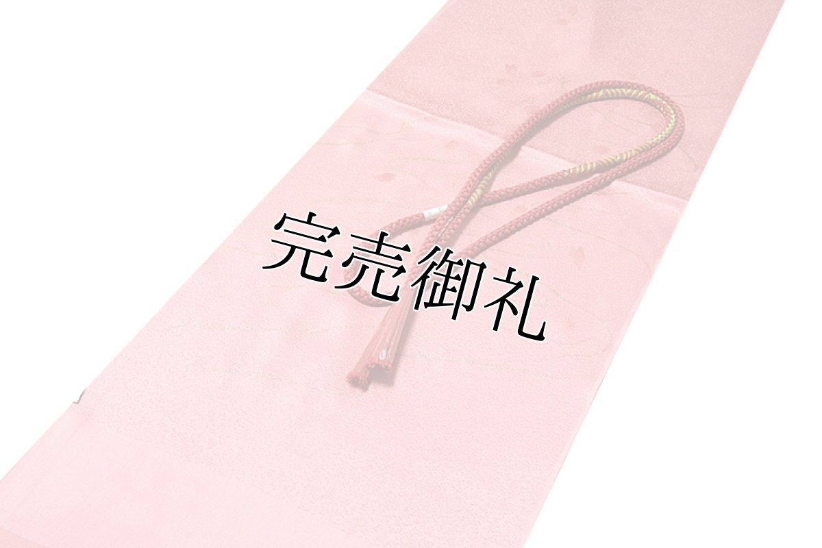 画像1: ■「正絹」 桜柄 オシャレな 帯揚げ 丸組 帯締め セット■ (1)