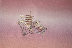 画像3: ■「贅沢な総手刺繍」 日本の絹 丹後ちりめん 本草木染 京友禅 吊り染めボカシ 八掛け付き 正絹 付下げ■ (3)