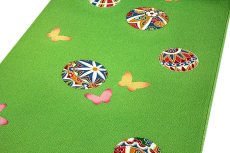 画像3: (訳ありアウトレット品)■マリ柄に蝶々 金彩加工 ボカシ 女児 三才 七才 四ッ身 正絹 七五三 反物 高級 別誂 着物■ (3)