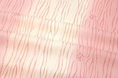画像3: ■オシャレな波縞柄 美しいボカシ 生成りにピンクベージュ色系 正絹 長襦袢■ (3)