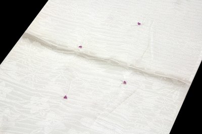 画像1: ■「正絹 夏物 絽」 贅沢な絞り入り 白地 帯揚げ 平組 帯締め セット■